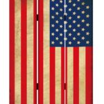 1 x 48 x 72 Multi Color Wood Canvas American Flag  Screen