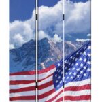 1 x 48 x 72 Multi Color Wood Canvas Model American Flag  Screen