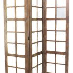 1 x 63 x 84 Brown Wood Mirror  Screen