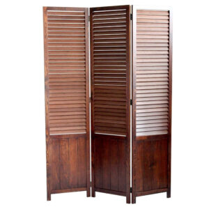 1 x 84 x 84 Tan Wood & Fabric  Screen