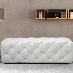 48' X 20' X 19' Beige And Chrome Elegant Bench
