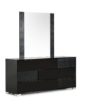 Modern Black Crocodile Finish 3 Drawer Dresser