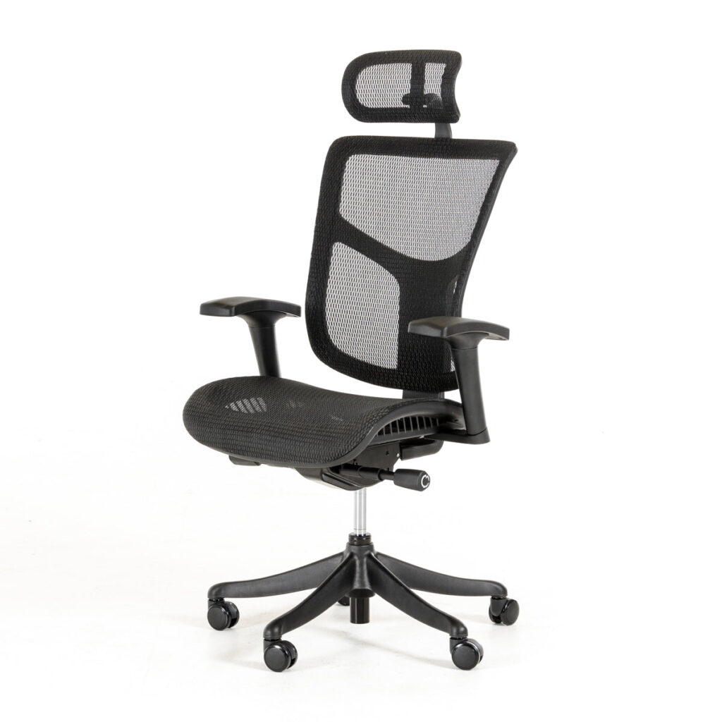 52′ Black Plastic and Aluminum Office Chair