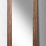 79′ Walnut MDF  Veneer  and Glass Mirror