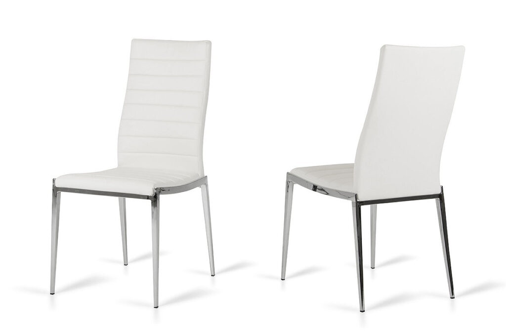 Libby – Modern White Leatherette Dining Chair (Set of 2)