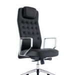 51′ Black Plastic and Aluminum High Back Office Chair