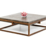 15′ Concrete and Metal Coffee Table