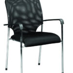 Five 33′ Black Mesh and Steel Office Chairs