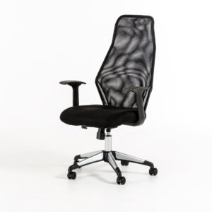 48' Black Leatherette  Plastic  and Steel Office Chair