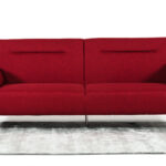 35′ Red Fabric  Foam  Steel  and Wood Single Sofa