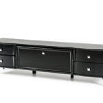 22′ Black Crocodile Lacquer Glass TV Cabinet