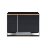 Modern Brushed Black and Bronze Nightstand