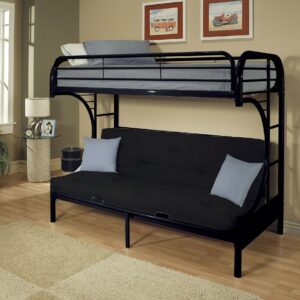 83' X 63' X 65' Espresso Pine Wood Twin XL Over Queen Bunk Bed