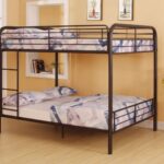 79′ X 57′ X 65′ Dark Brown Metal Tube Full Over Full Bunk Bed