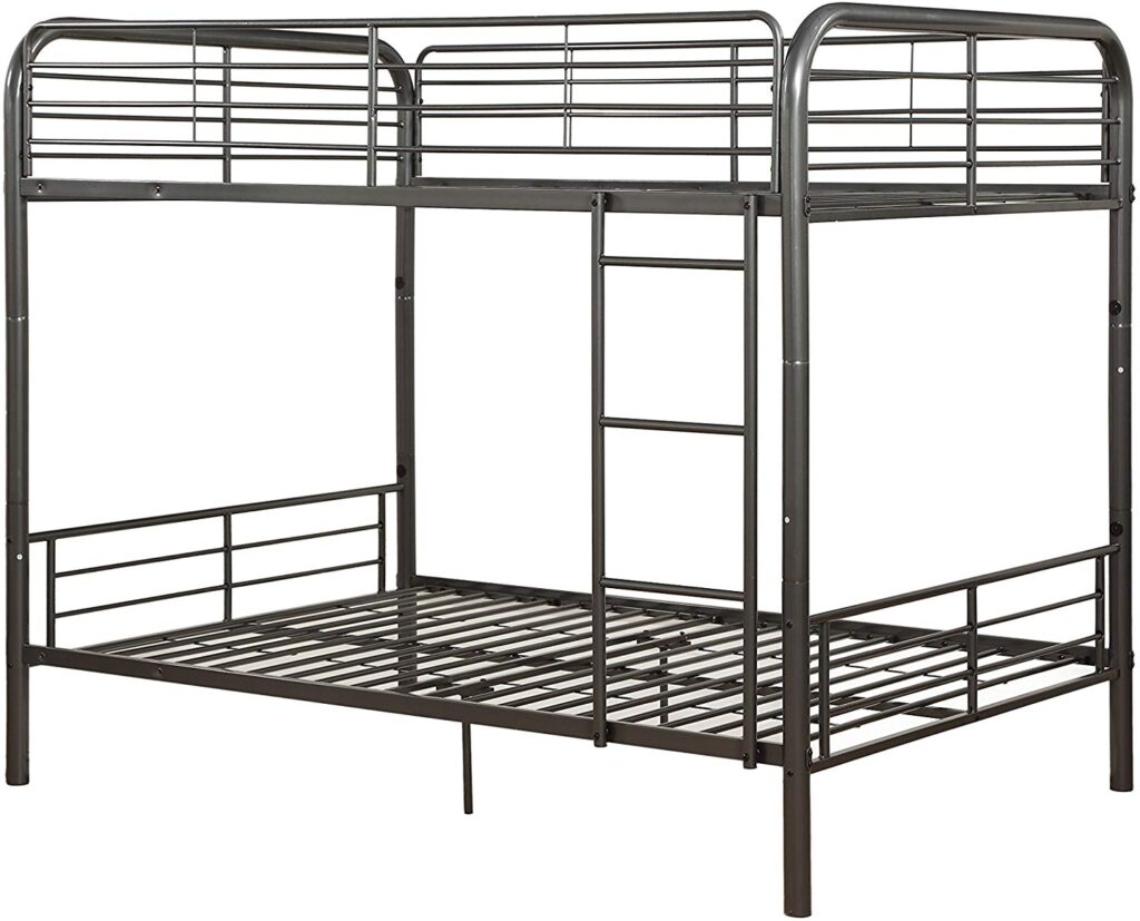 79′ X 57′ X 65′ Gunmetal Metal Tube Full Over Full Bunk Bed