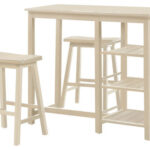 19′ X 33′ X 46′ 3Pc Pack Buttermilk Rubber Wood Counter Height Set