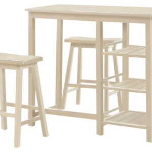 16' X 18' X 20' White Marble Wood 2Pc Pk End Table