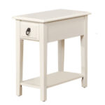 Cottage White Wooden Magazine Rack Side Table