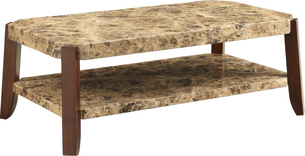 48′ X 26′ X 18′ Faux Marble And Brown Coffee Table