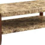 48′ X 26′ X 18′ Faux Marble And Brown Coffee Table