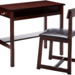 35′ X 35′ X 35′ 2Pc Black Pu And Espresso Pack Desk And Chair