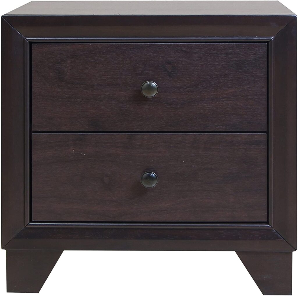 22′ X 16′ X 22′ Espresso Rubber Wood Nightstand