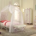 85′ X 56′ X 88′ Full White And Light Purple Metal Tube Bed With Canopy