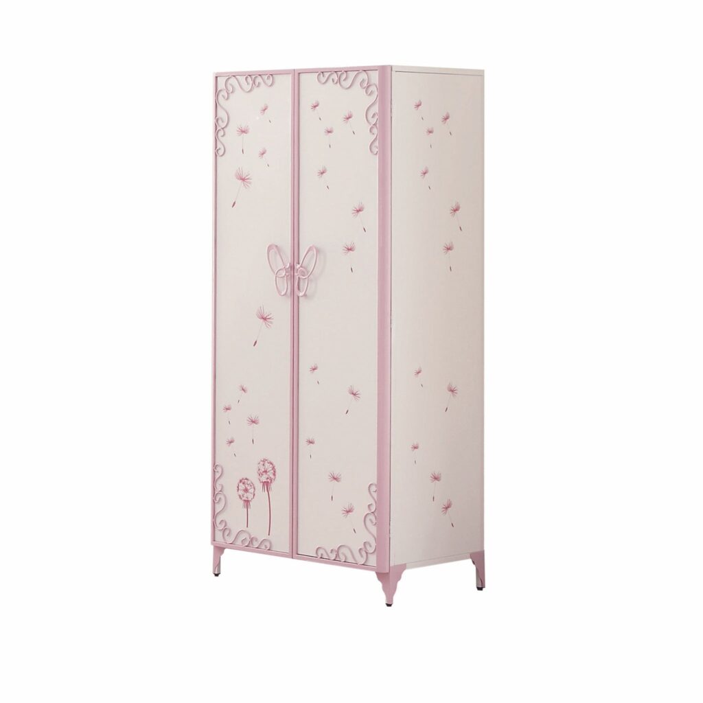 32′ X 21′ X 67′ White And Light Purple Metal Tube Armoire