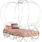 94′ X 60′ X 86′ Silver Metal Tube Twin Bed With Canopy