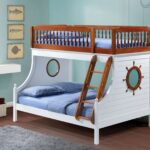 80″ X 58″ X 69″ Twin Over Full Oak And White Bunk Bed