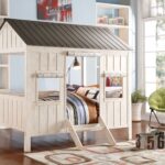 84′ X 59′ X 77′ Weathered White And Washed Gray Cottage Full Bed