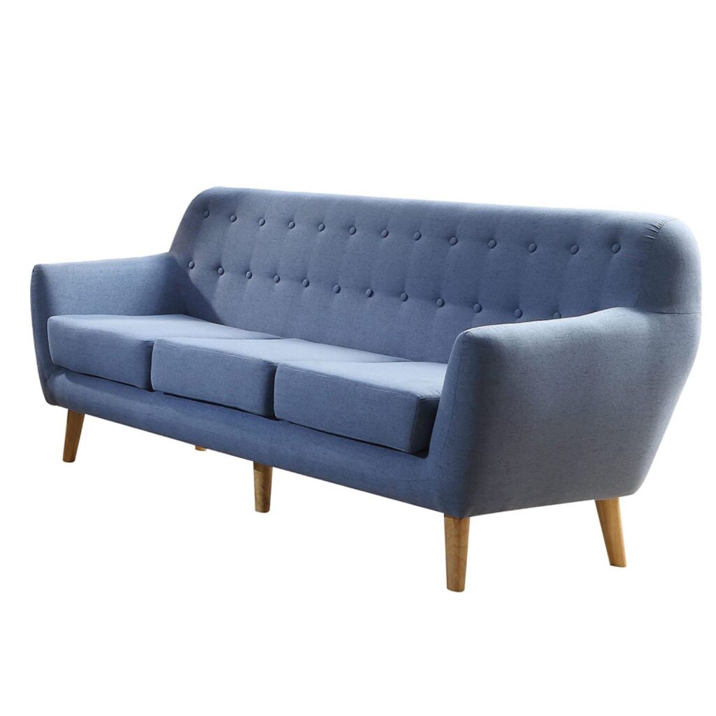 78′ X 31′ X 35′ Blue Linen Sofa