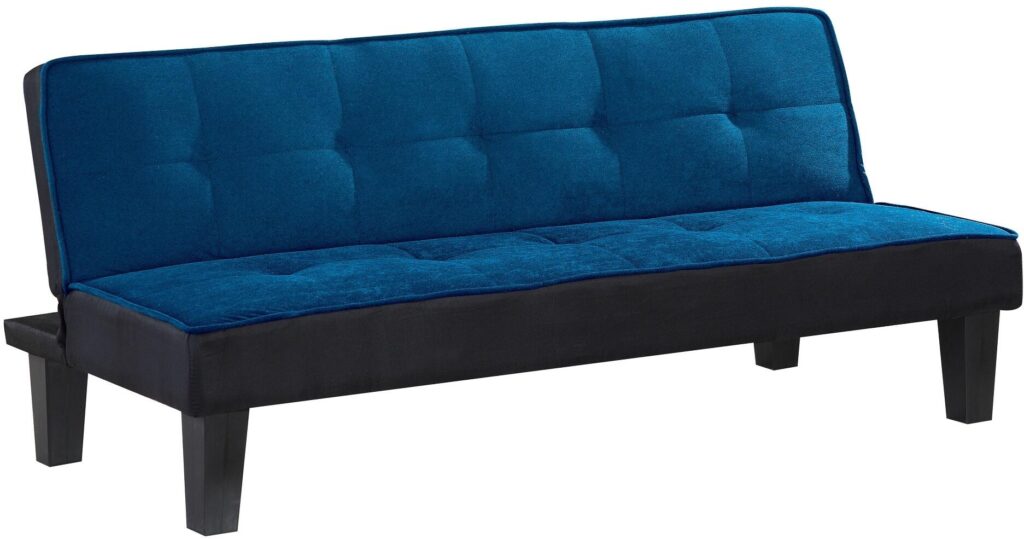 66′ X 29′ X 28′ Blue Flannel Fabric Adjustable Couch