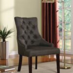 25′ X 27′ X 38′ 2pc Gray Fabric And Walnut Side Chair