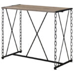 48′ X 24′ X 42′ Rustic Oak And Antique Black Bar Table