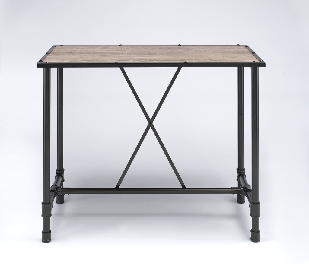 23.5′ X 47.5′ X 41′ Oak And Black Bar Table