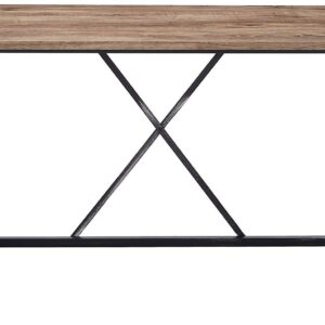 14' Walnut Veneer and Glass Coffee Table