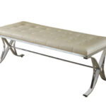 48′ X 20′ X 19′ Beige And Chrome Elegant Bench