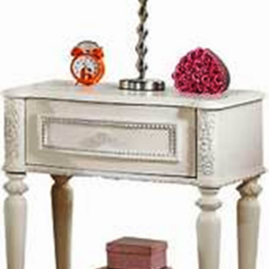 22' X 16' X 27' White Wood Nightstand 2 Drawers