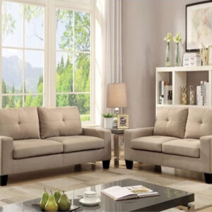 69'' X 36''  X 40'' Modern Gray Leather Sofa And Loveseat