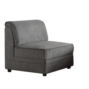 Gray Upholstered Black Base Adjustable Swivel Bar Stool