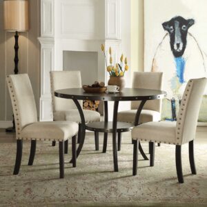 White and Grey tone Geometrical base with Rectangular Glass top Dining Table