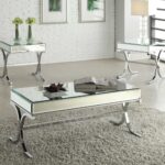 42′ X 21′ X 19′ Mirrored Top And Chrome Coffee Table