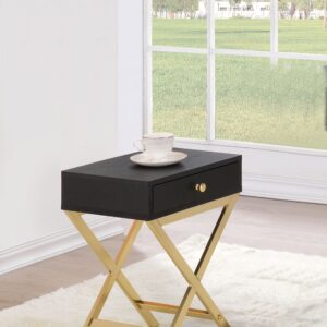 Black and Gold Mirror and Console Table