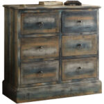 35′ X 15′ X 36′ Antique Oak And Teal Console Table