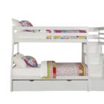 95′ X 56′ X 65′ Twin Over Full White Storage Ladder And Trundle Bunk Bed