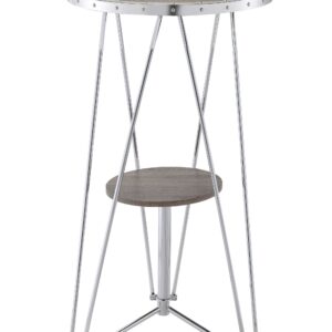 24' X 24' X 24' Antique White Solid Wood End Table