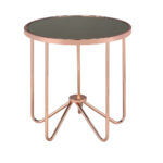 Rose Gold and Smokey Glass Top End Table