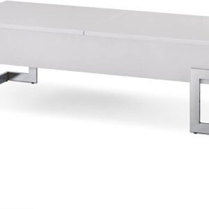 47' X 20' X 14' White And Chrome Particle Board Coffee Table