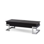 47′ X 20′ X 14-24′ Black And Chrome Particle Board Coffee Table